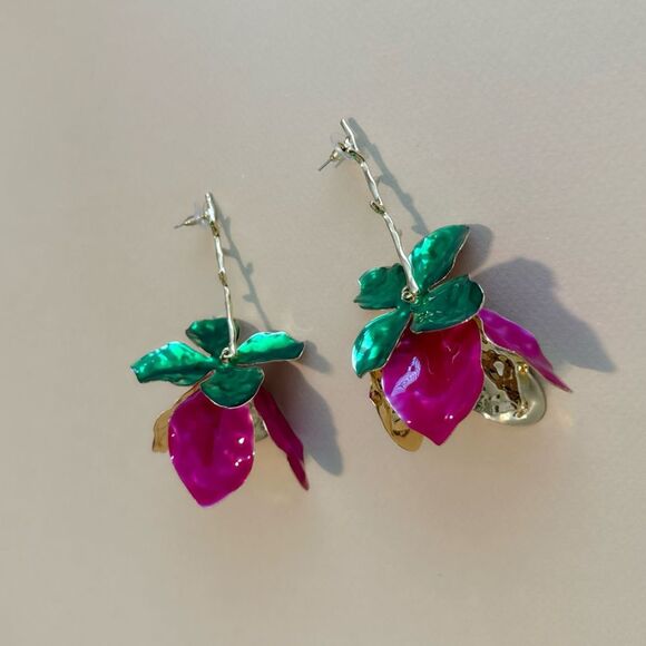 Flower drop earrings N1064 - Picture 2 of 4
